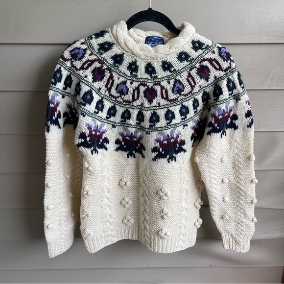 Woolrich Sweaters - Woolrich Womens Wool Knit Sweater Scandinavian Yoke Pattern Size M Cottagecore